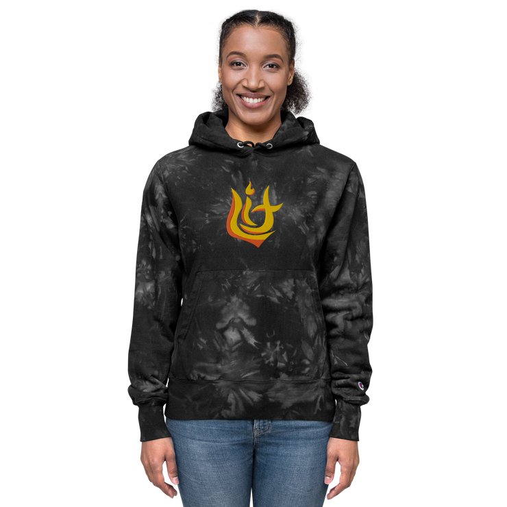 Lit Embroidered Champion Tie-Dye Hoodie